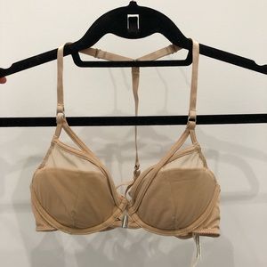 Topshop Strappy Mesh Nude Bralette (32B) New w Tag